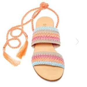 Schutz zandy multicolor woven wrap sandal size 8.5 NEW